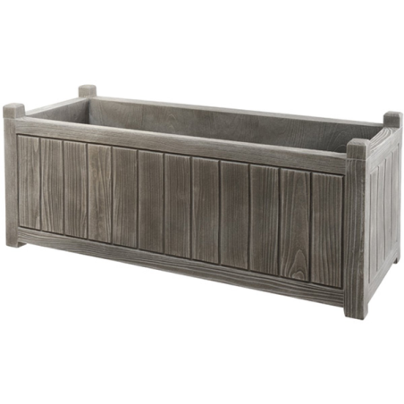 Jardiniere charme rectangulaire 90l 100x40x40cm gris cérusé