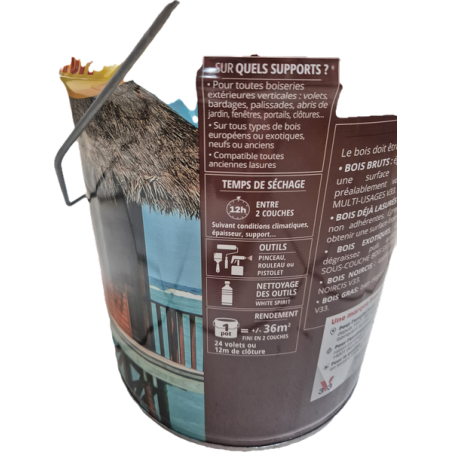 Lasure solvant condition tropicales 6L satin acajou