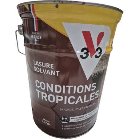 Lasure solvant condition tropicales 6L satin acajou