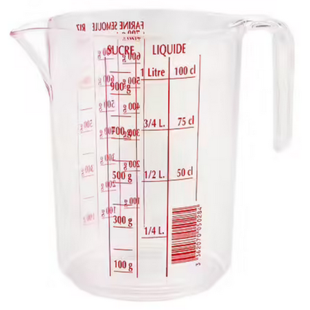 Pichet doseur 1L gradué EDA cristal