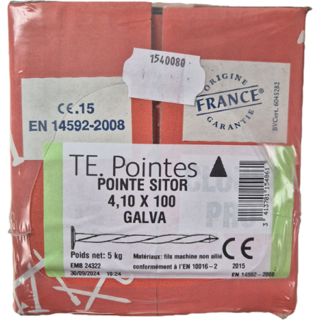 Pointe sitor galva 4.1x100mm pqt 5kg