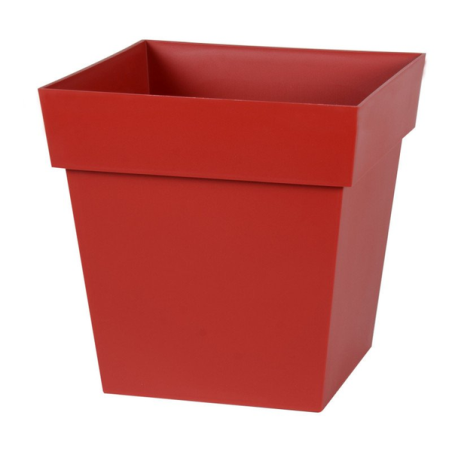 Pot toscane carre 32cm 22l rouge rubis