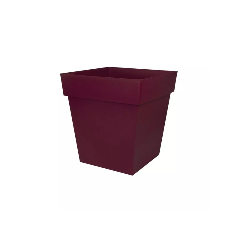Pot toscane carre 50cm 87l rouge bourgogne