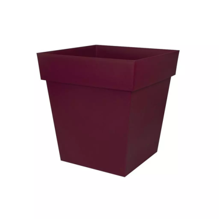 Pot toscane carre 50cm 87l rouge bourgogne
