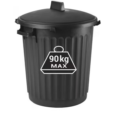Poubelle 80L D.51cm H.67cm noir