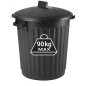 Poubelle 80L D.51cm H.67cm noir