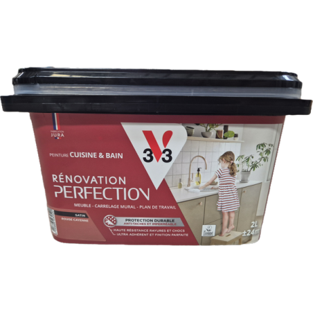 Rénovation perfection cuisine & salle de bain 2.5L satin rouge cayenne
