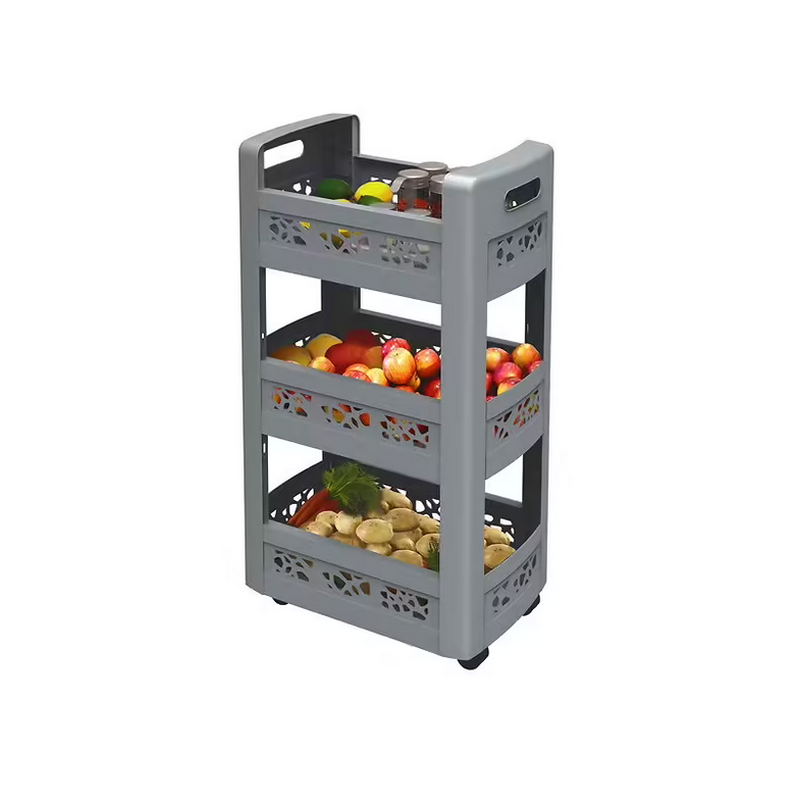 Resserre mobilo 3 tiroirs 45x29x79cm gris galet