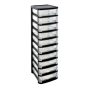 Tour plastique de rangement 10 tiroirs City 32x37x102,1cm transparente