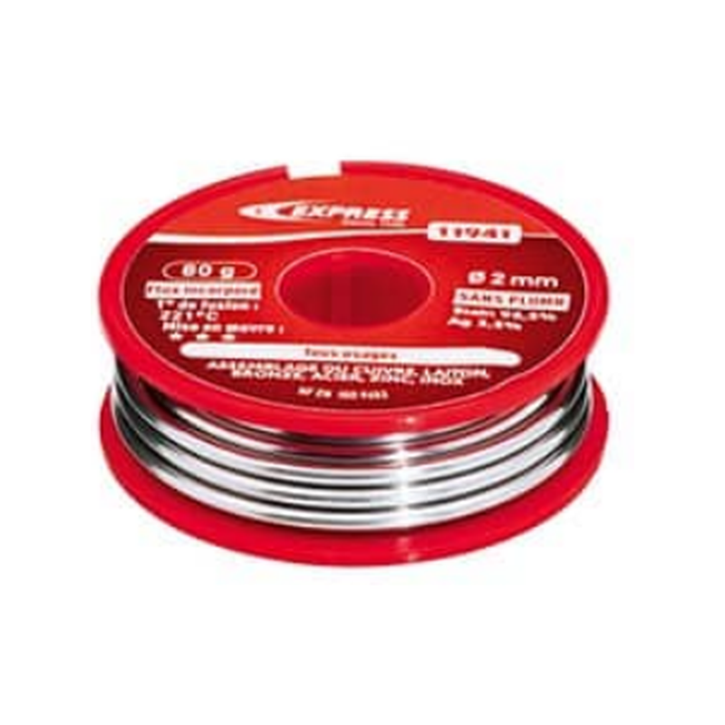 Bobine 96.5% étain sans plomb 3.5% d'argent D.2mm 80G