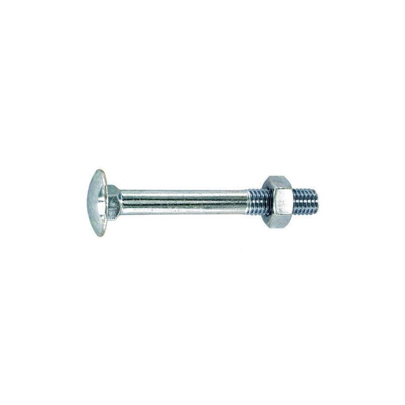 Boulon tête ronde collet carré acier zingué 8x80mm x3