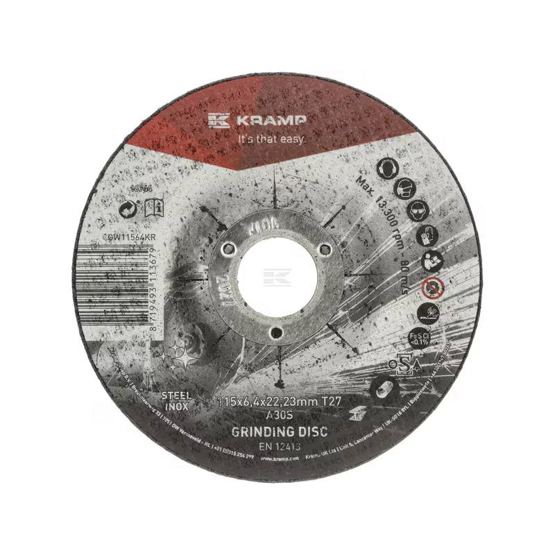 Disque à ébarber inox 115x6.4x22.2mm