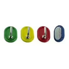 Crochet adhésif rectangulaire 24x33mm plastique couleur selon disponibilité