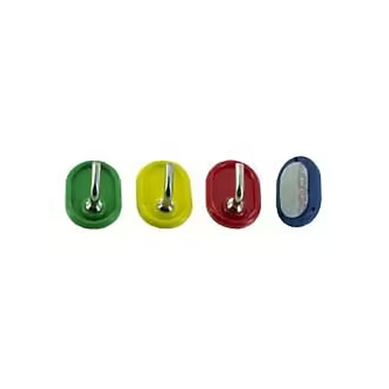 Crochet adhésif rectangulaire 24x33mm plastique couleur selon disponibilité
