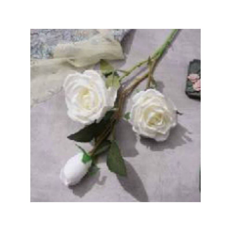 Fleurs 3 pièces rose blanche