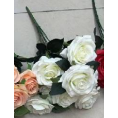 Fleurs 9 pièces rose blanche
