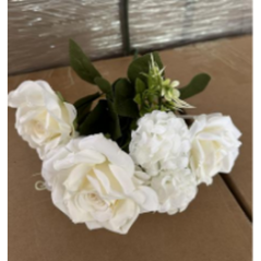 Fleurs 7 pièces rose blanche