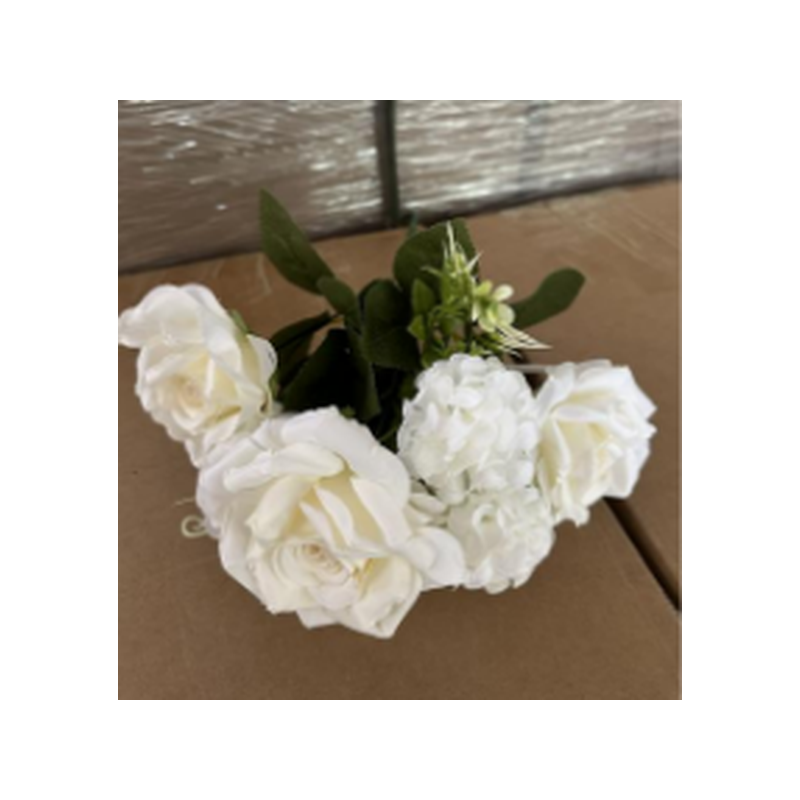 Fleurs 7 pièces rose blanche