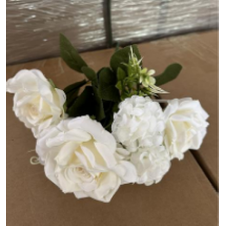 Fleurs 7 pièces rose blanche