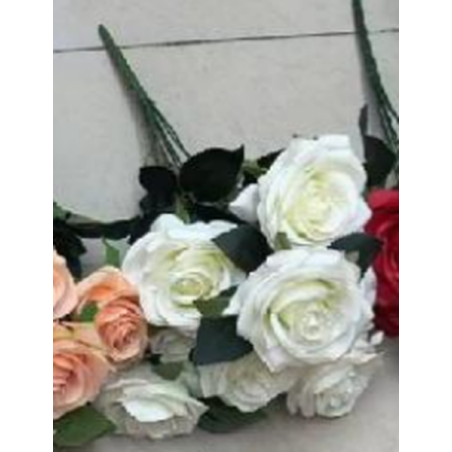 Fleurs 10 pièces rose blanche