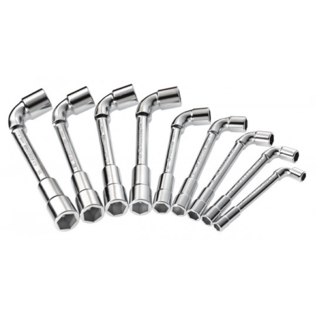 Set 9 Clés à pipe débouchées 6x12 pans D.8-10-11-12-13-16-17-18-19mm