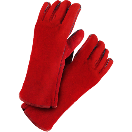 Gants cuir pour soudure rouge GYS EN ISO 21420 / EN388 / EN407