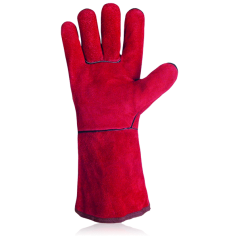 Gants cuir pour soudure rouge GYS EN ISO 21420 / EN388 / EN407