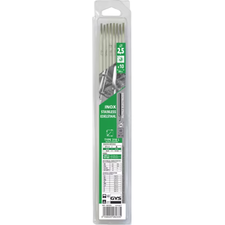Électrode 2.5x300mm inox 316L x10