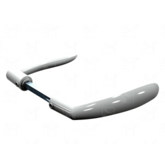 Poignée béquille double en aluminium laqué blanc, carré de 7 mm, pour tube de 30 à 60 mm. Pour serrure 957.