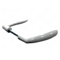 Poignée béquille double en aluminium laqué blanc, carré de 7 mm, pour tube de 30 à 60 mm. Pour serrure 957.