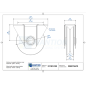 Galet support externe gorge V D.100mm 200kg