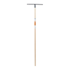 Râteau gazon 16 dents courbées manche 150cm