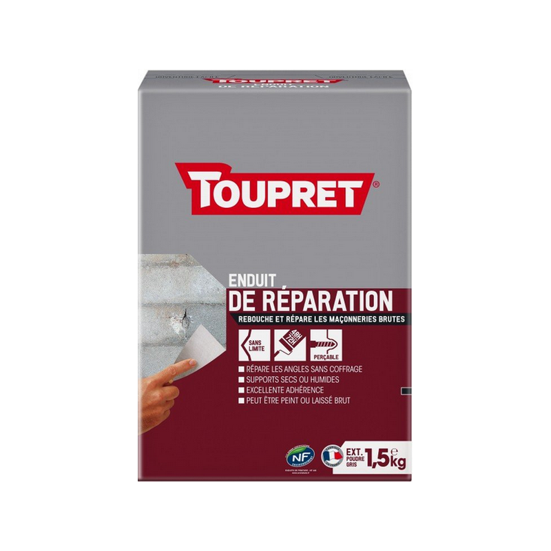 Enduit de réparation poudre 1.5kg Toupret