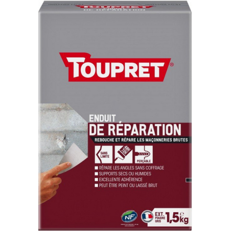 Enduit de réparation poudre 1.5kg Toupret