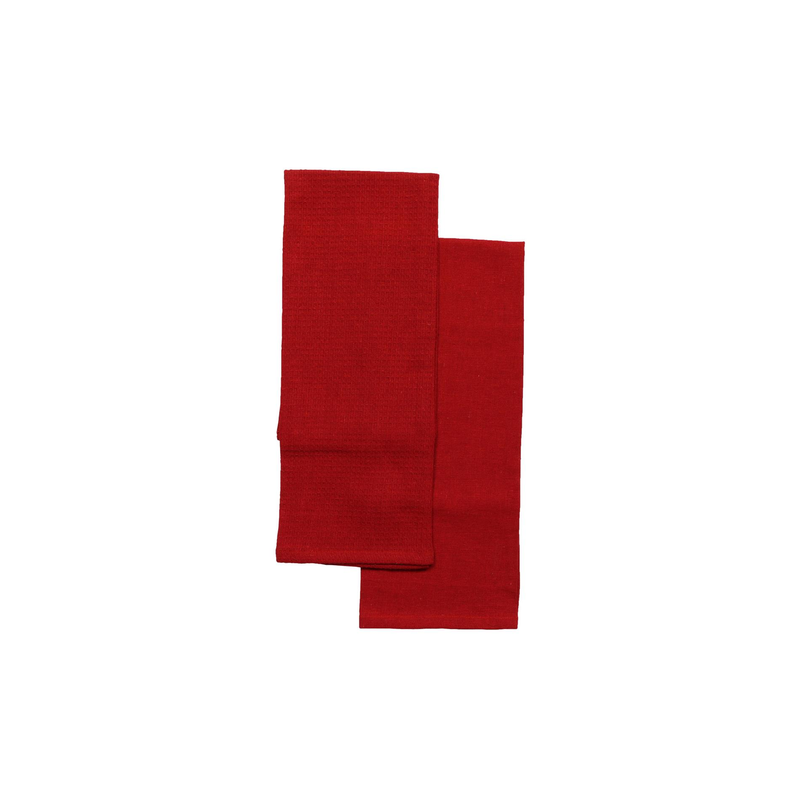 Torchon 50x70cm rouge coton x2