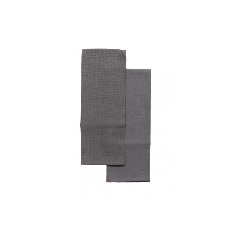 Torchon 50x70cm gris foncé coton x2