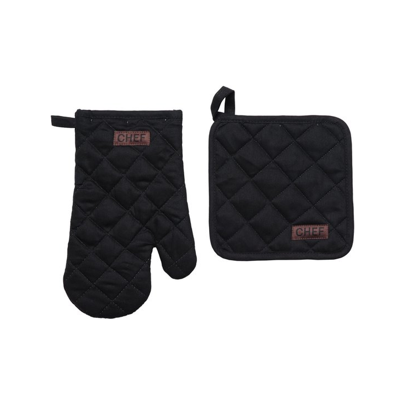 Gants de cuisine + manique 18x28cm noir