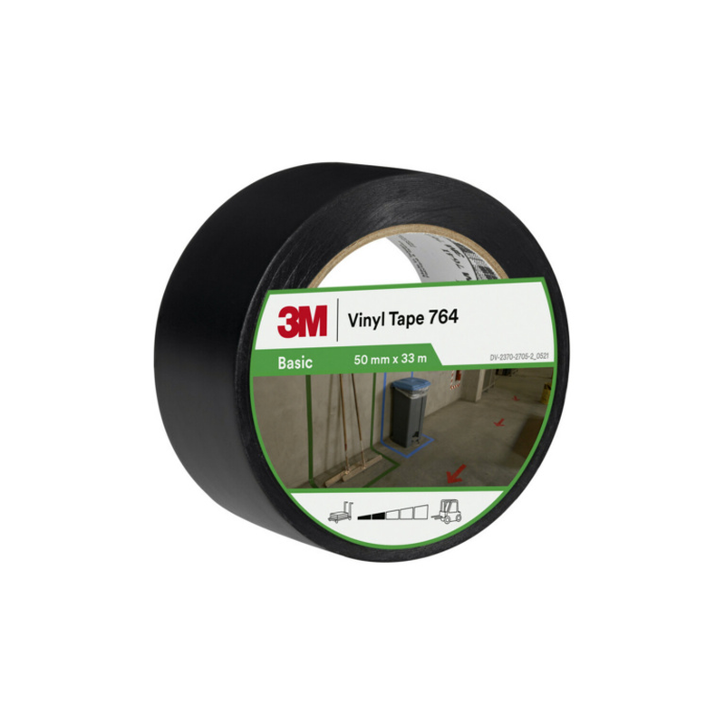 Ruban adhésif en vinyle 33m x 50mm noir 3M