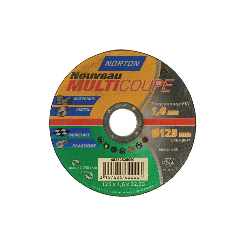 Disque à tronçonner universel 125x1.6x22.23mm