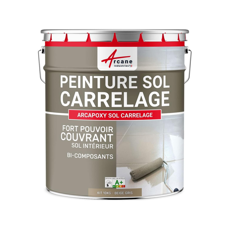 Arcane sol carrelage 10kg mat soyeux beige gris