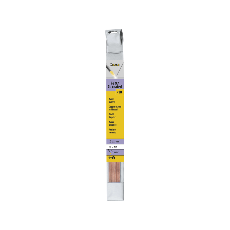 Baguette de brasure acier cuivré D.2mm 333mm x10