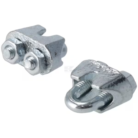 Serre câble type étrier acier zingué D.12mm x2 Kramp