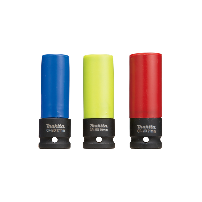 Jeu de 3 Douilles 6 pans 1/2" 17-19-21mm L.86mm Makita