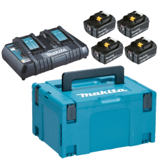 Batterie Makstar LI-ION 18V 6AH x4 + chargeur double x1  + coffret Mak-Pac