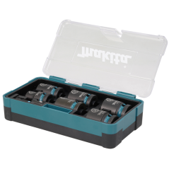 Jeu de 6 Douilles 6 pans 1/2" 13-17-19-21-22-24mm L.38mm + adaptateur 1/4" Makita
