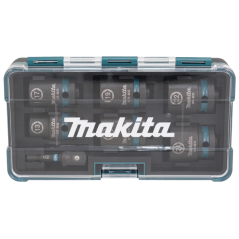 Jeu de 6 Douilles 6 pans 1/2" 13-17-19-21-22-24mm L.38mm + adaptateur 1/4" Makita