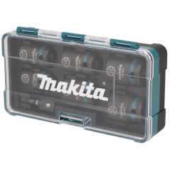Jeu de 6 Douilles 6 pans 1/2" 13-17-19-21-22-24mm L.38mm + adaptateur 1/4" Makita