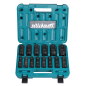 Jeu de 14 Douilles 6 pans 1/2" 10-11-12-13-14-16-17-19-21-22-24-27-30-32mm L.81.5mm