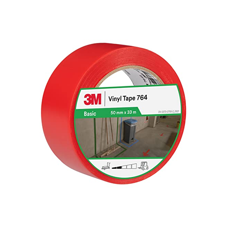 Ruban adhésif en vinyle 33m x 50mm rouge 3M
