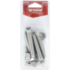 Boulon tête hexagonale inox a2 12x60mm x6